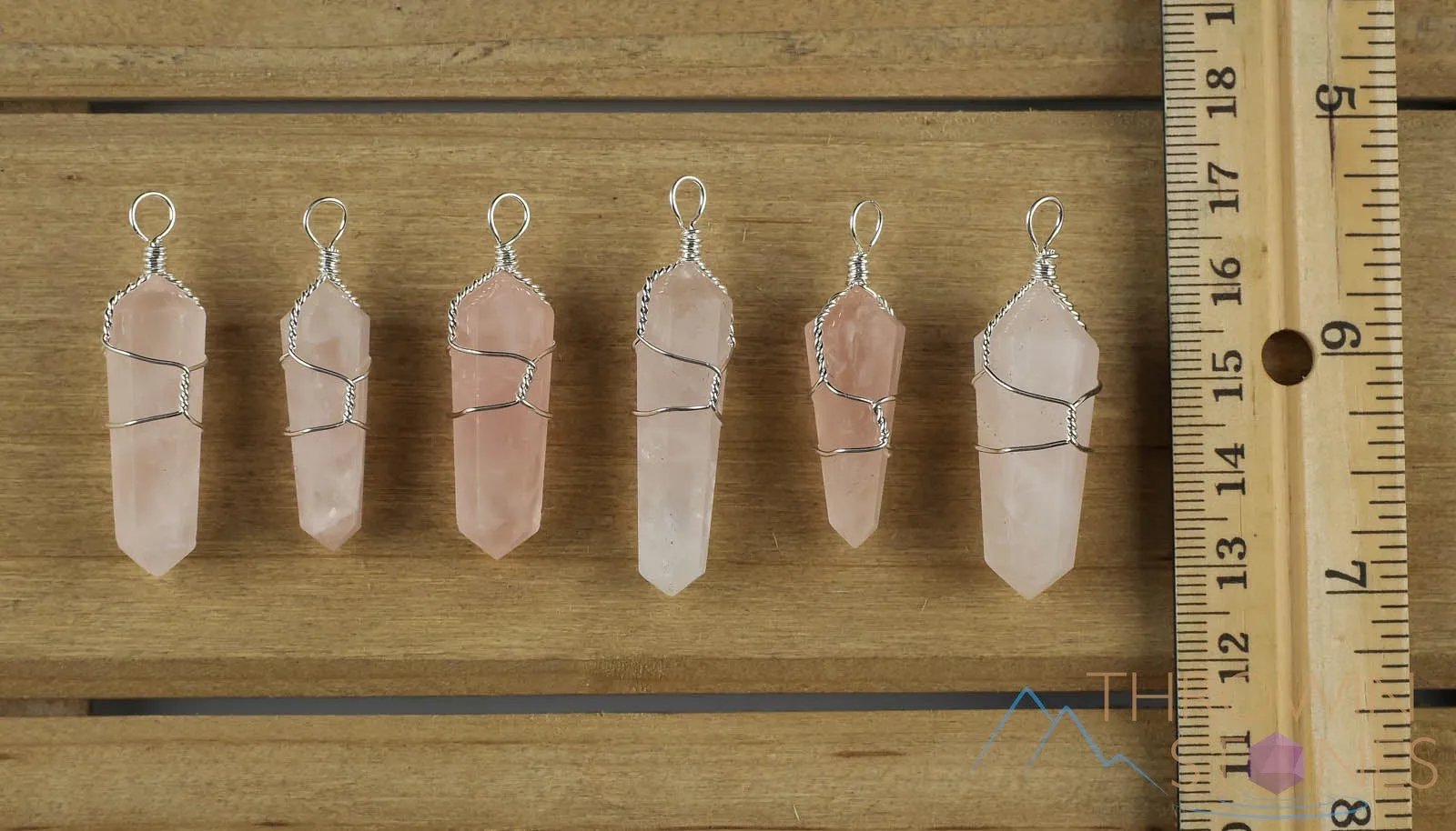 ROSE QUARTZ Crystal Pendant - Wire Wrapped Crystal Necklace, Crystal Points, Birthstone, Handmade Jewelry, E0142