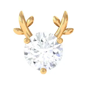 Round Moissanite Xmas Reindeer Cartilage Earring