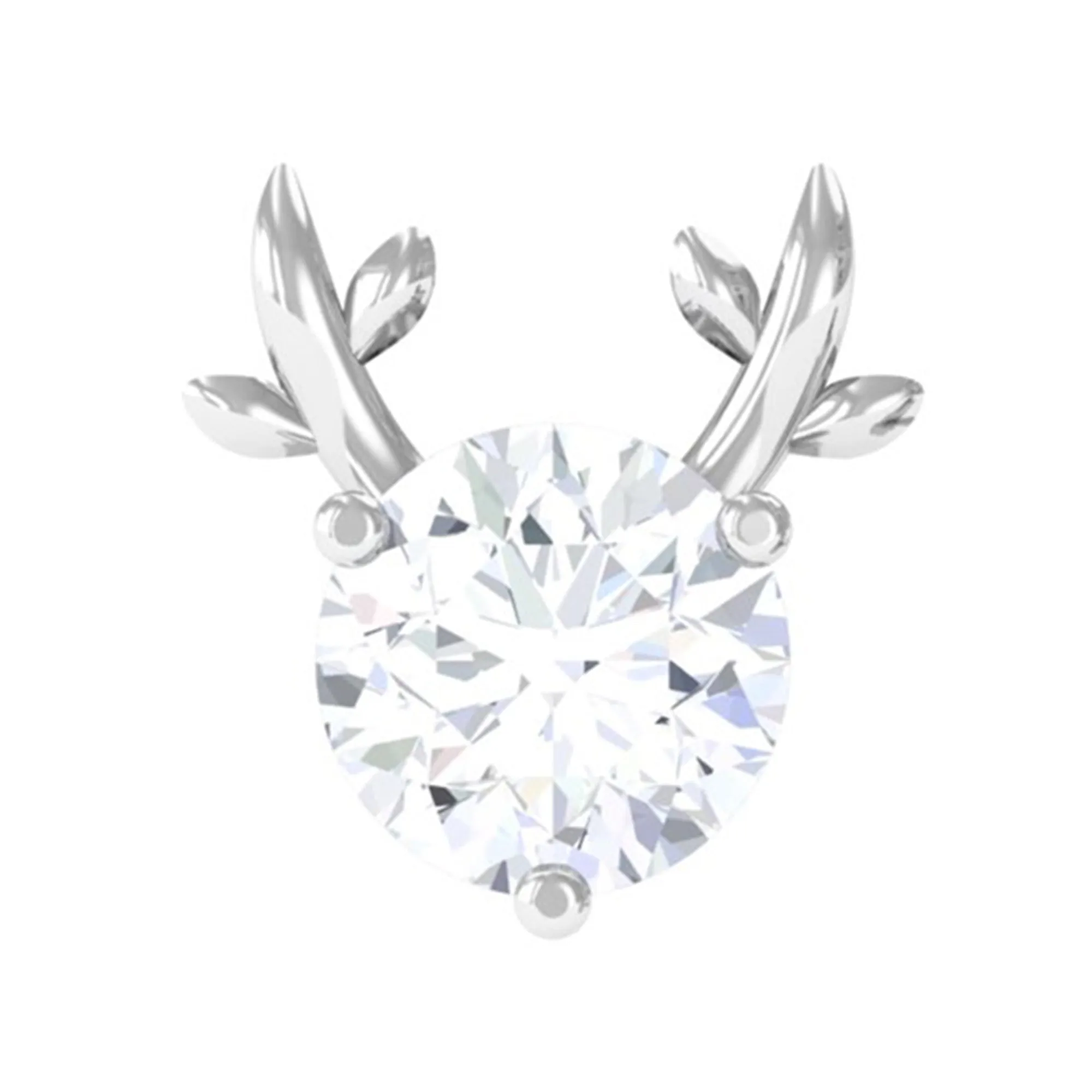 Round Moissanite Xmas Reindeer Cartilage Earring