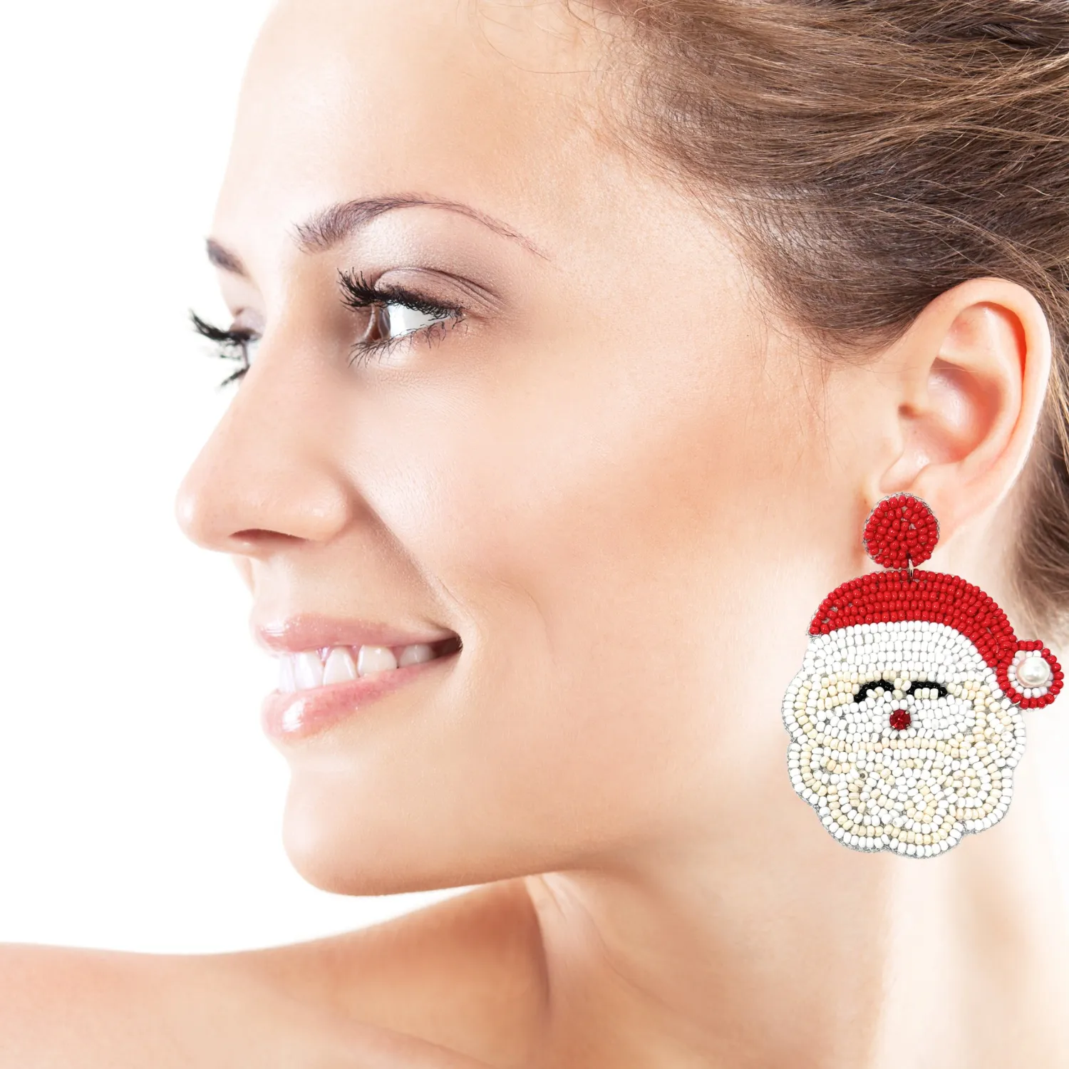 Santa Beaded Earrings