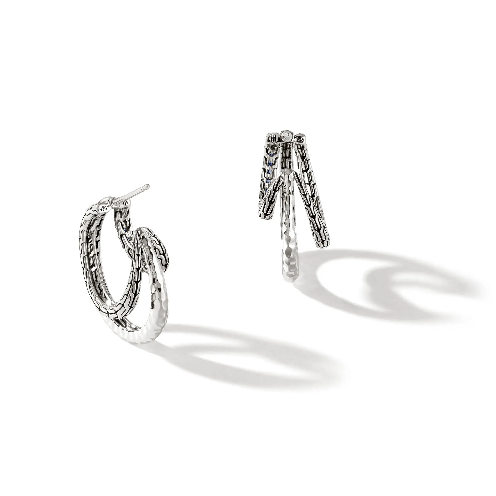 Sapphire J-Hoop Earrings