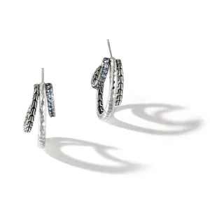 Sapphire J-Hoop Earrings