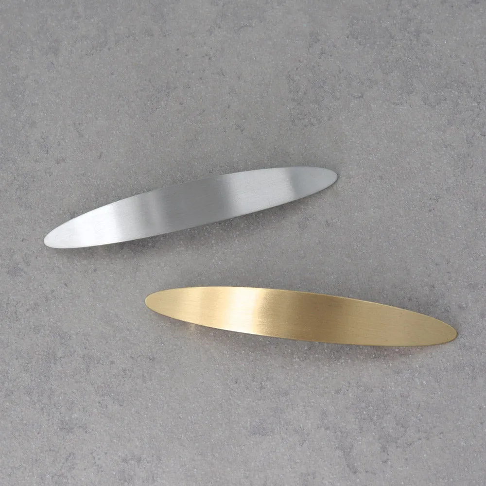 Satin Finish Narrow Oval Barrette