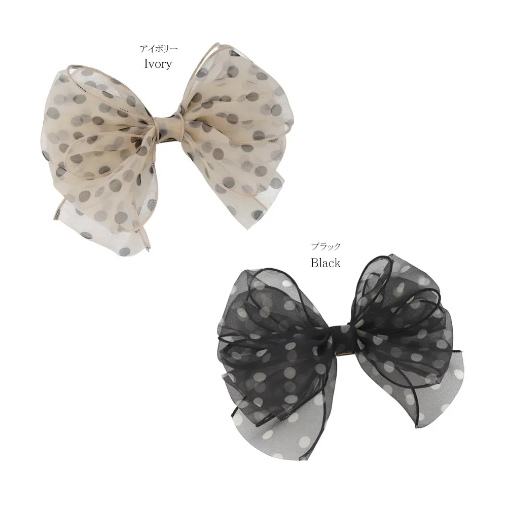 Sheer Dot Bow Hair Barrette