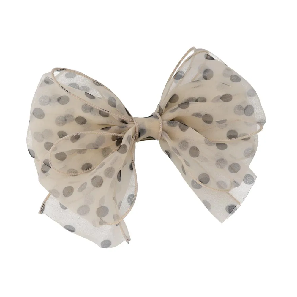 Sheer Dot Bow Hair Barrette