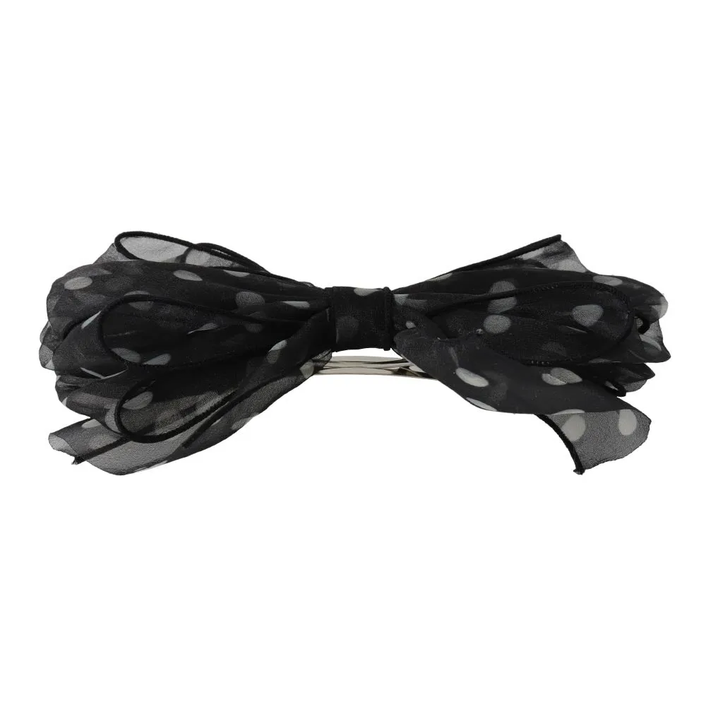 Sheer Dot Bow Hair Barrette