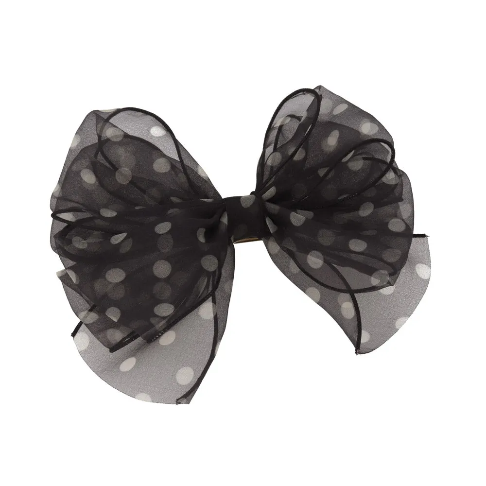 Sheer Dot Bow Hair Barrette