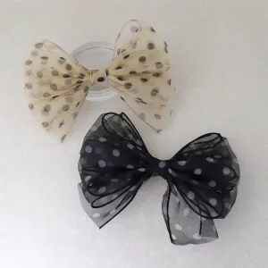 Sheer Dot Bow Hair Barrette