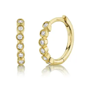 Shy Creation .11ctw Diamond Hoop Earrings