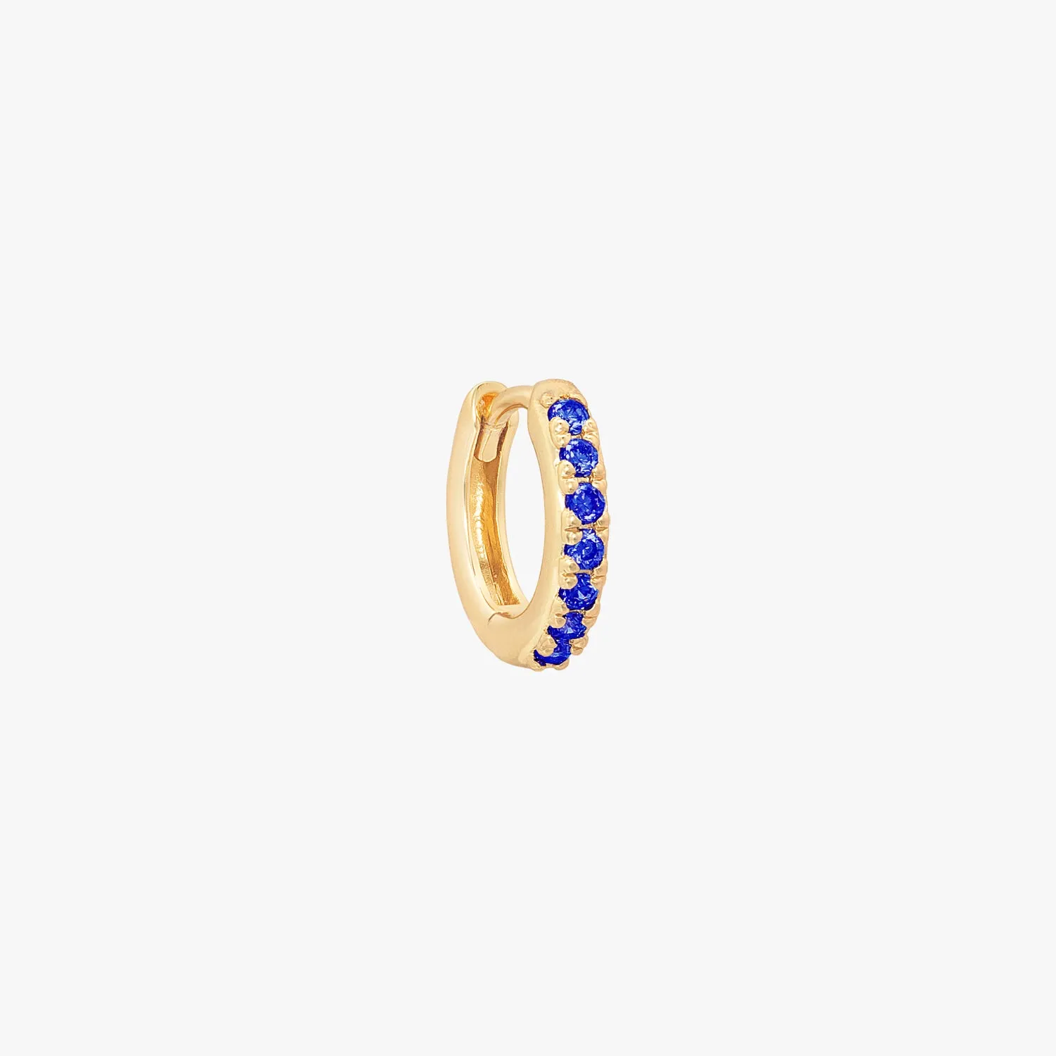 (Single) Sapphire Pave Huggie Hoop