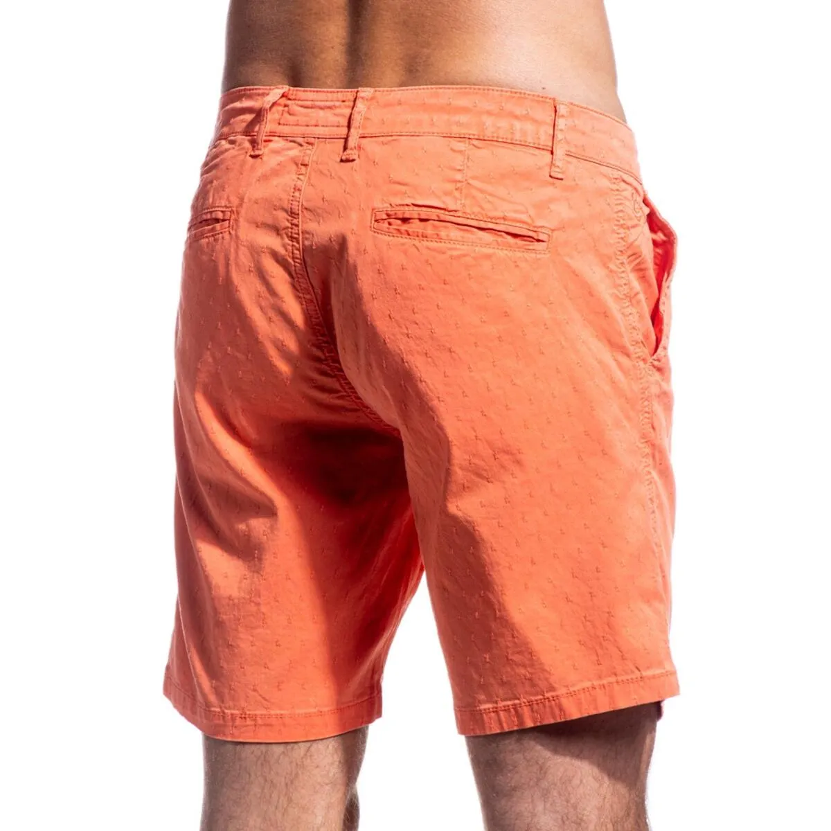 Solid Coral Cotton Shorts by EightX