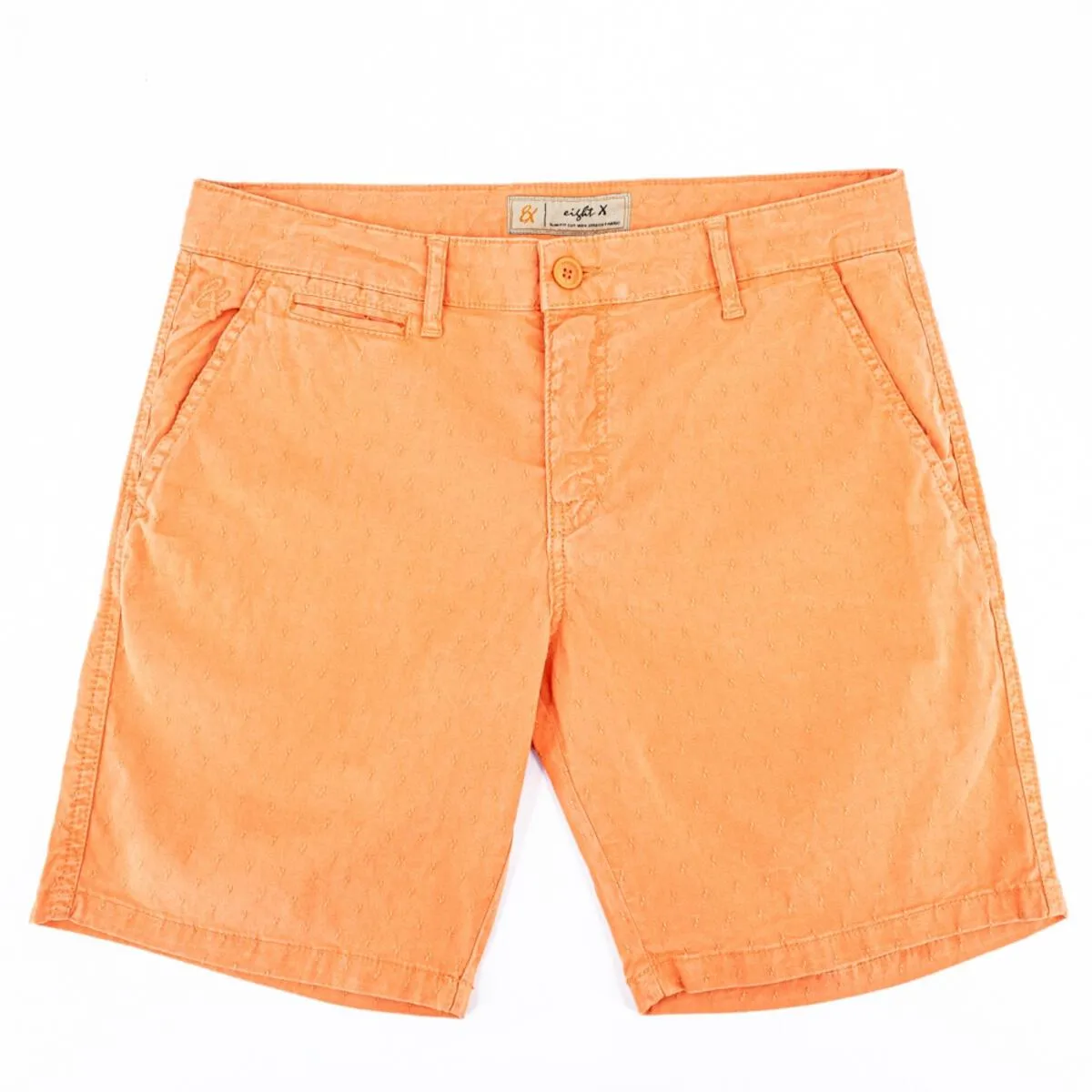 Solid Coral Cotton Shorts by EightX