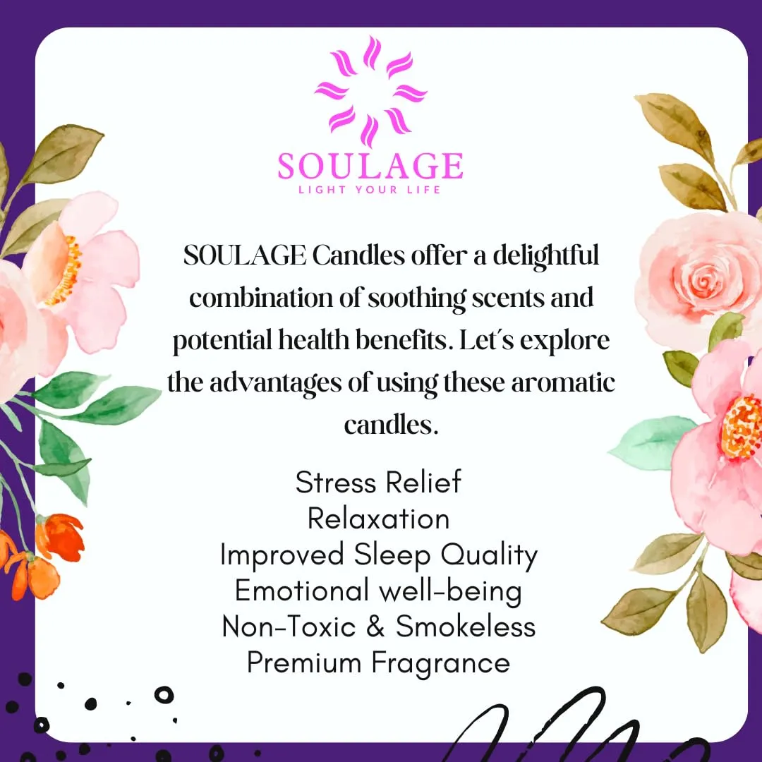 SOULAGE Premium Jasmine Scented Jar Candle| Luxury Aromatherapy| Hand Crafted| Natural Soy Wax| Healing & Meditation| Non Toxic| Anti Mosquito| 40  Burning Hours| Smokeless & Dripless Set of 2