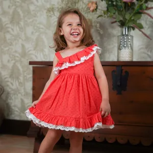 SS23 Lor Miral Girls Coral Dress 31406