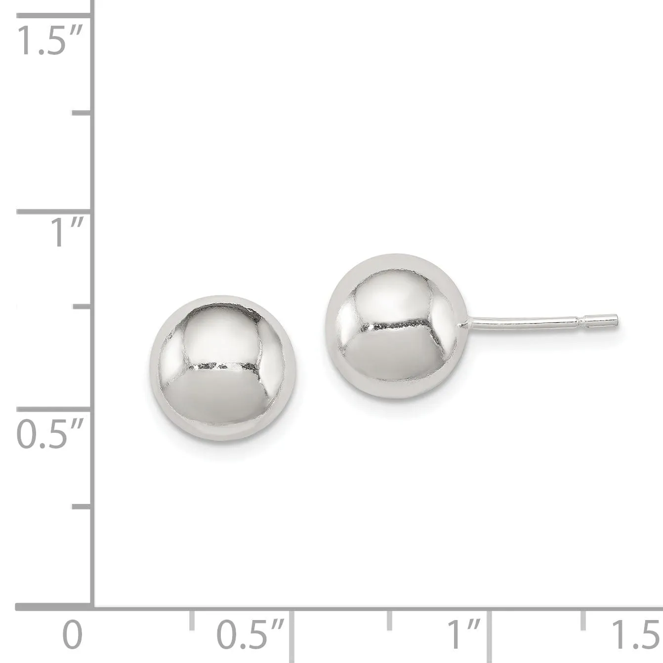 Sterling Silver Polished 9MM Ball Post Earrings