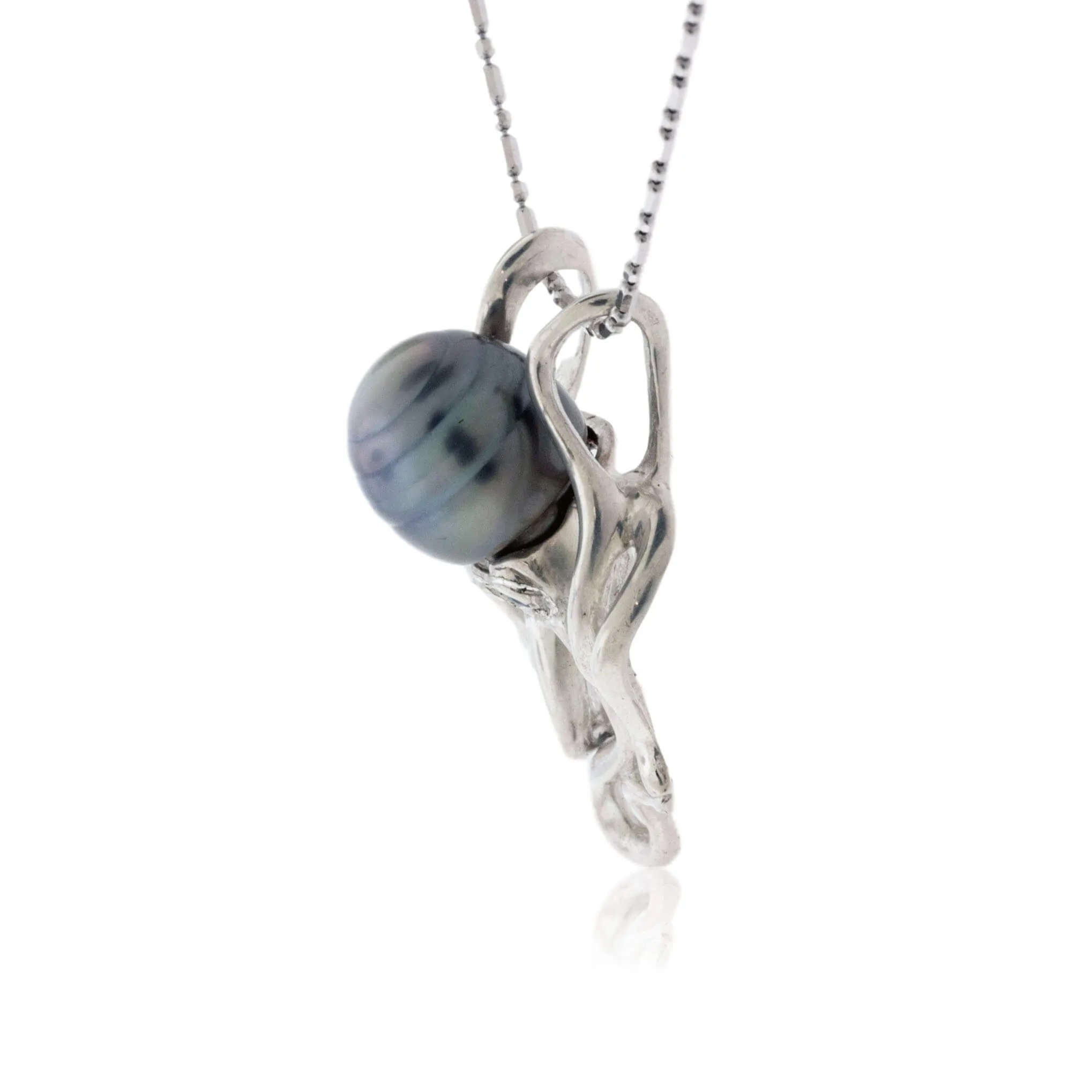 Tahitian Pearl Octopus with Sapphire Eyes Pendant