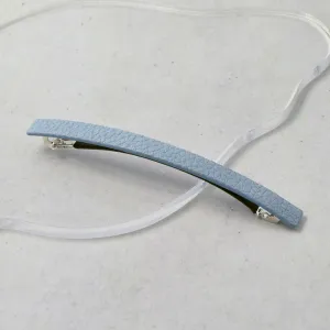 Thin Blue Leather Hair Barrette