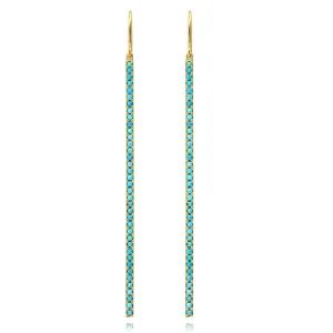 Turquoise Extra Long Stick Earrings