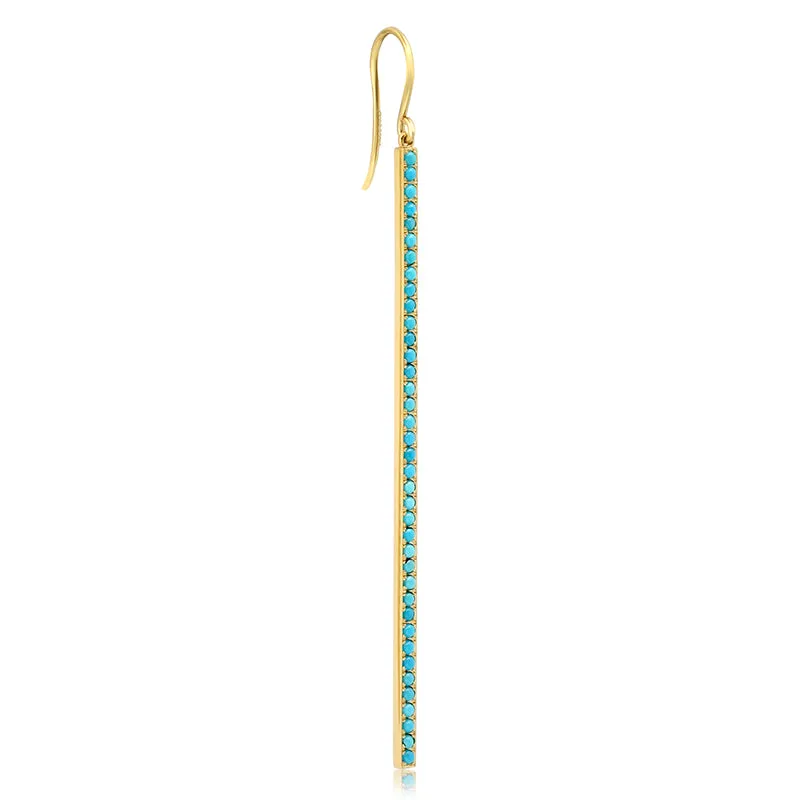 Turquoise Extra Long Stick Earrings