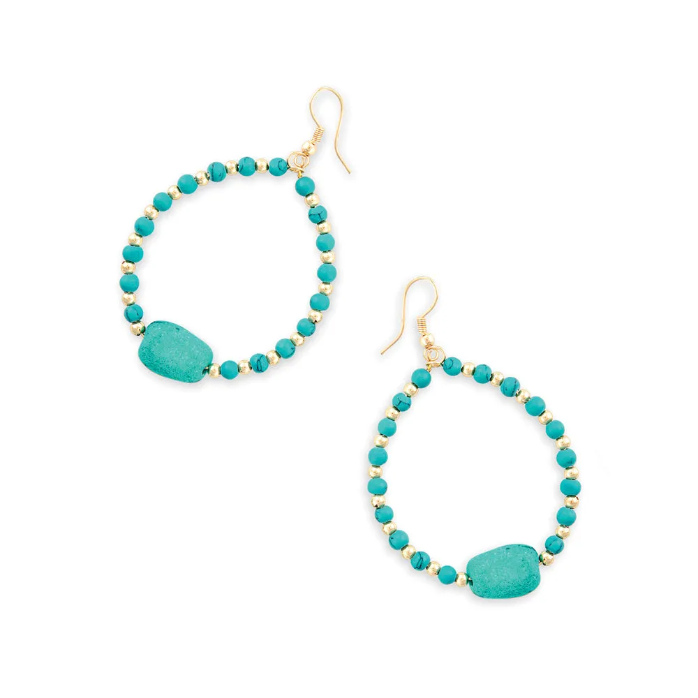 Turquoise Halo Earrings