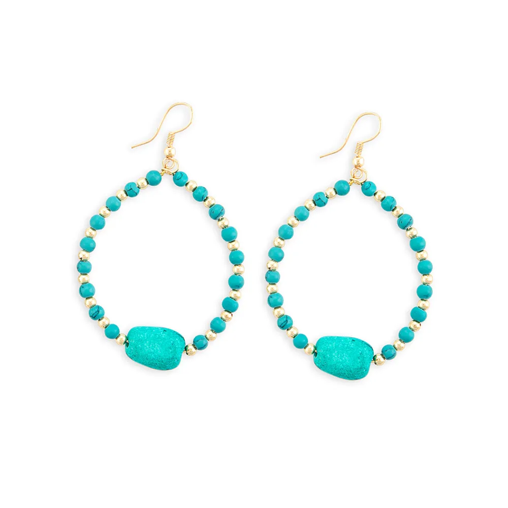 Turquoise Halo Earrings