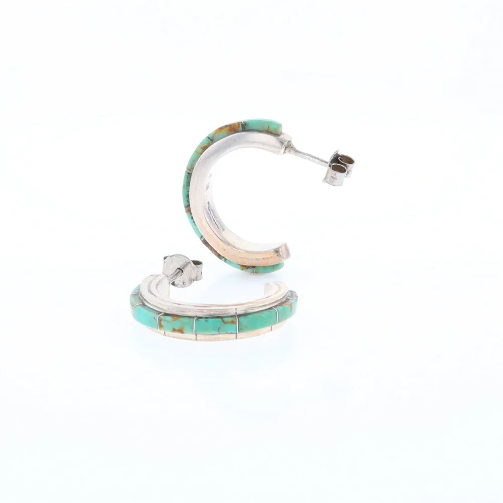 Turquoise Semi-Hoop Earrings