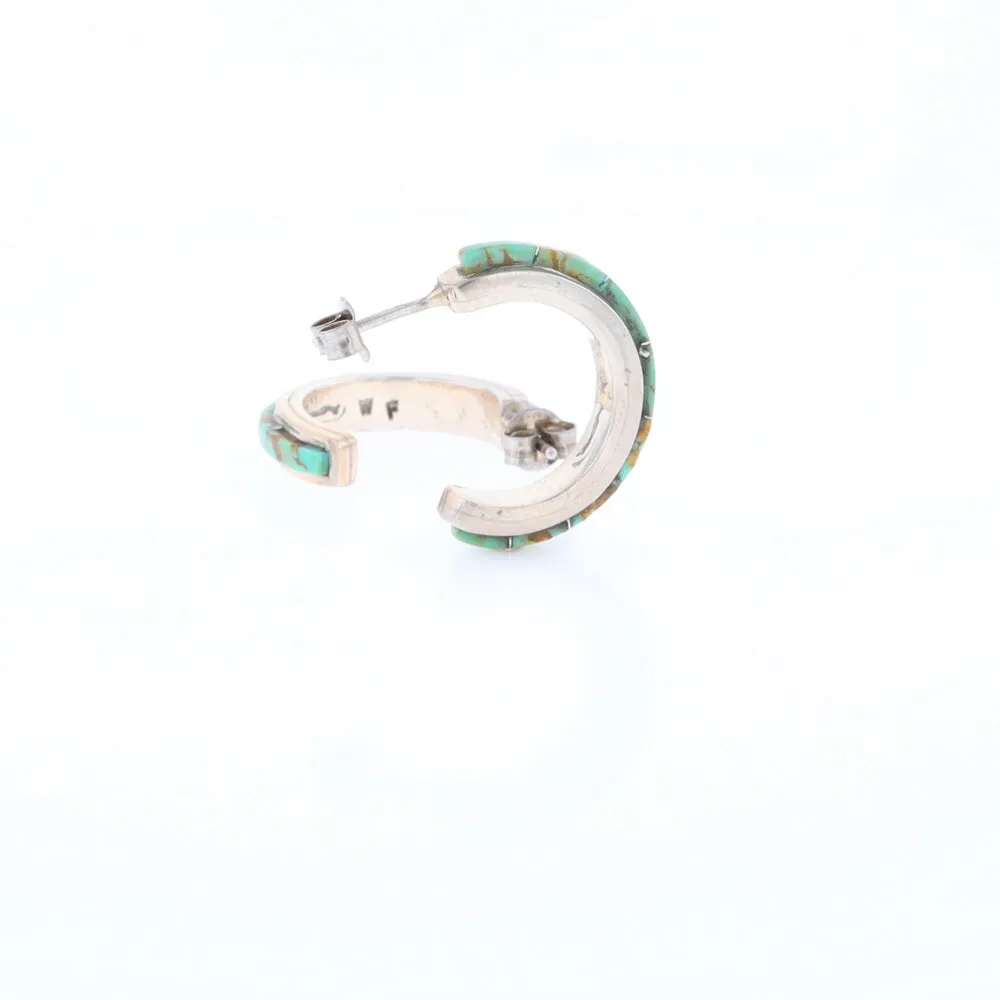 Turquoise Semi-Hoop Earrings