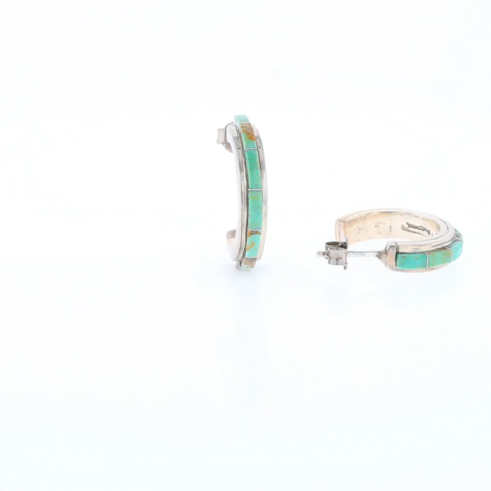 Turquoise Semi-Hoop Earrings