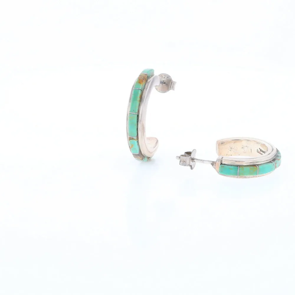 Turquoise Semi-Hoop Earrings