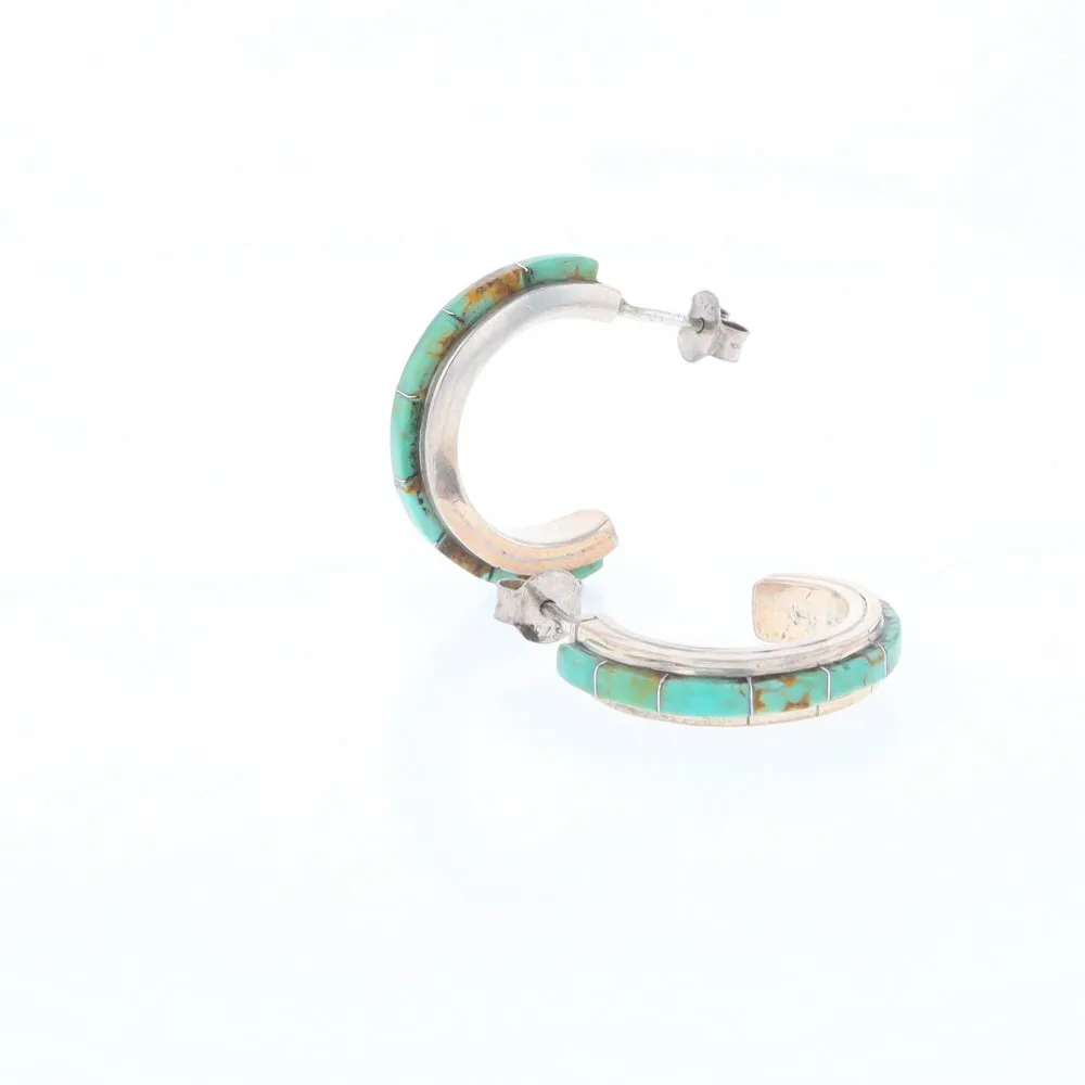 Turquoise Semi-Hoop Earrings