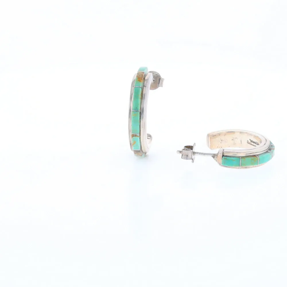 Turquoise Semi-Hoop Earrings