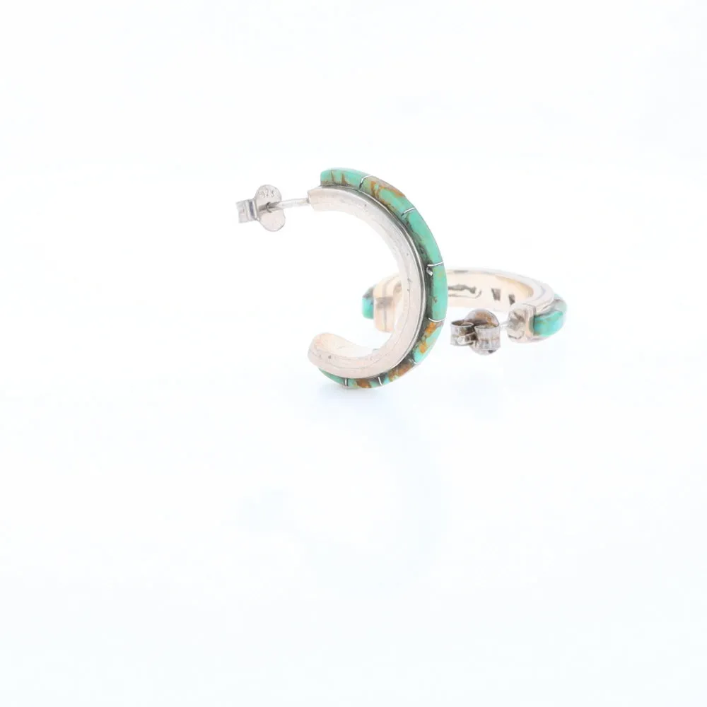 Turquoise Semi-Hoop Earrings