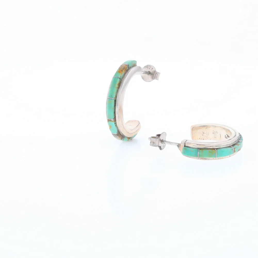 Turquoise Semi-Hoop Earrings