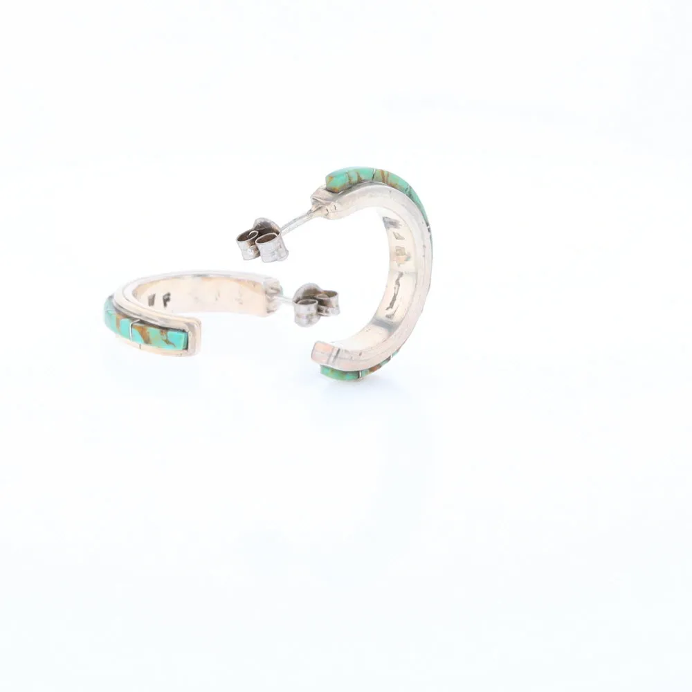 Turquoise Semi-Hoop Earrings