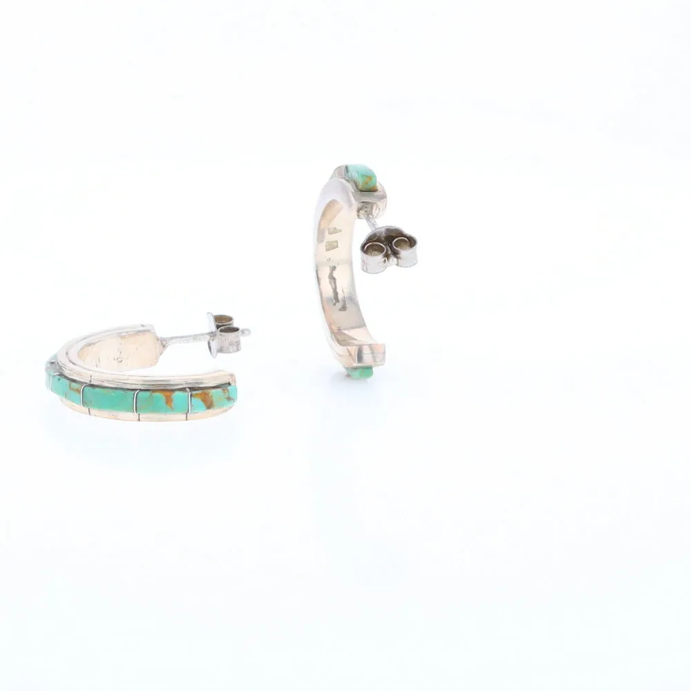 Turquoise Semi-Hoop Earrings