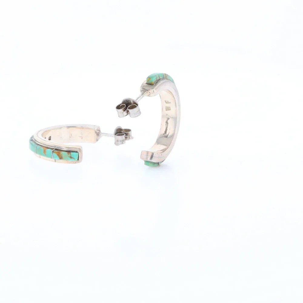 Turquoise Semi-Hoop Earrings