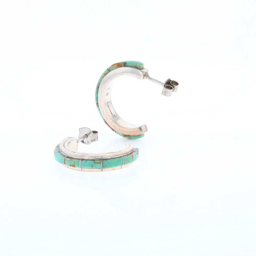 Turquoise Semi-Hoop Earrings