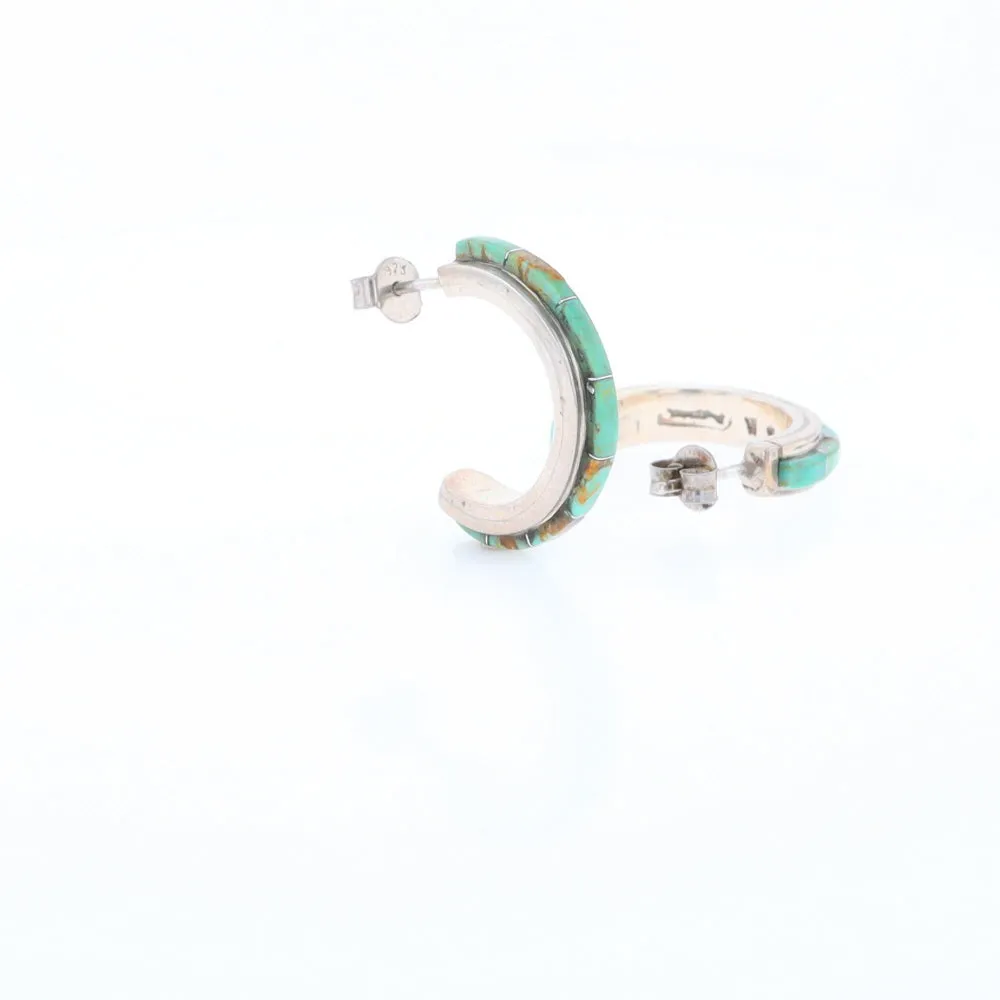 Turquoise Semi-Hoop Earrings