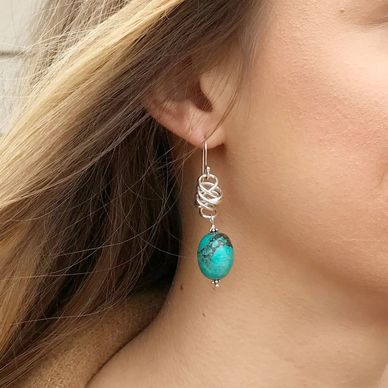 Turquoise Twizzle Earrings