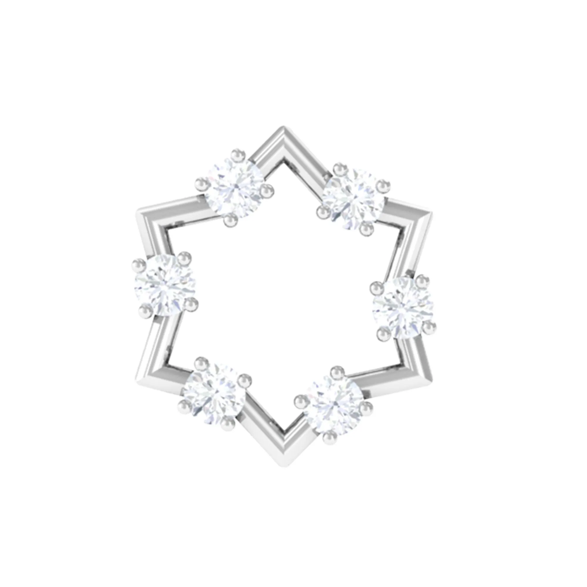 Unique Real Diamond Gold Star Earring for Cartilage Piercing