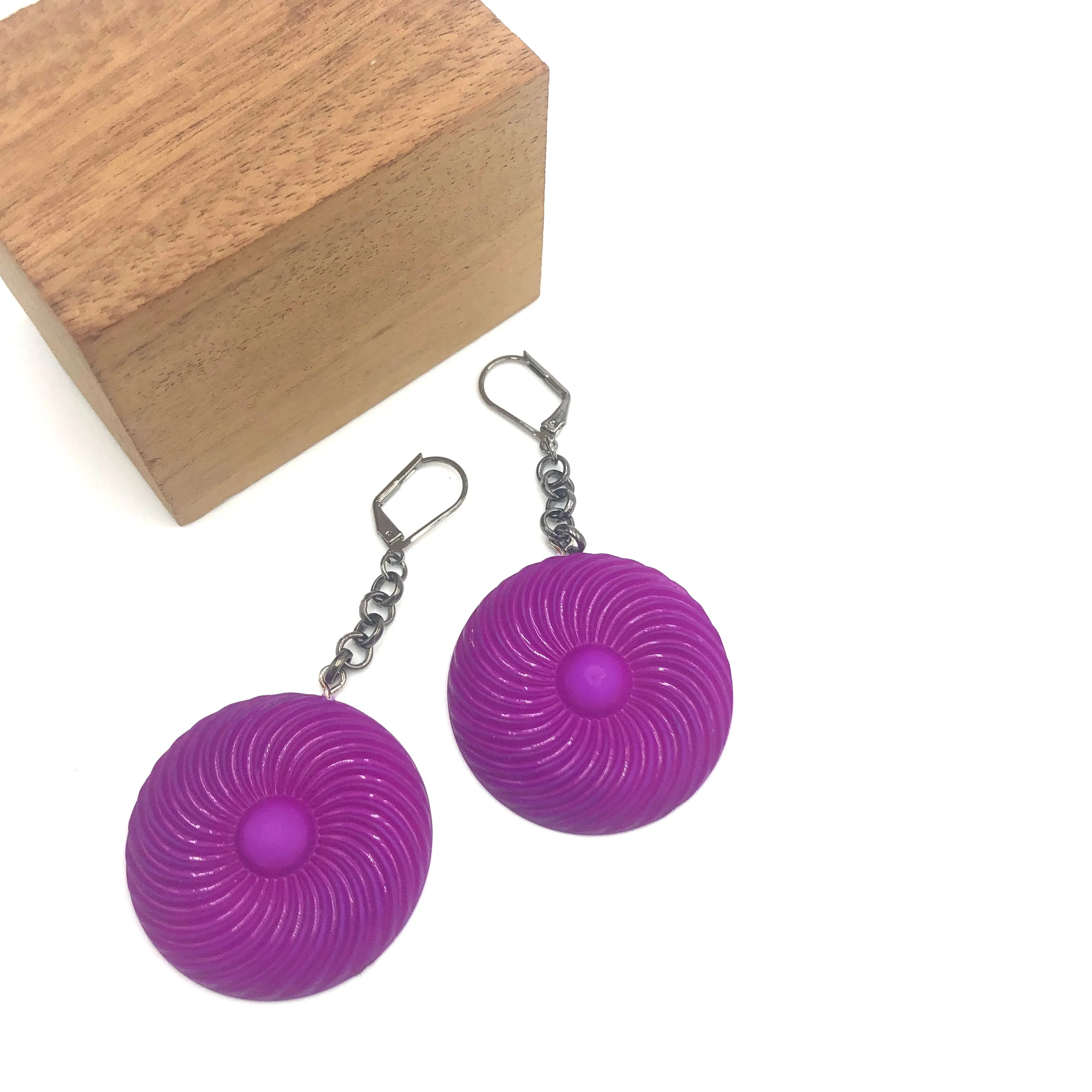 Violet Matte Pinwheel Earrings