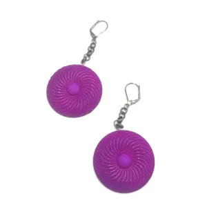 Violet Matte Pinwheel Earrings