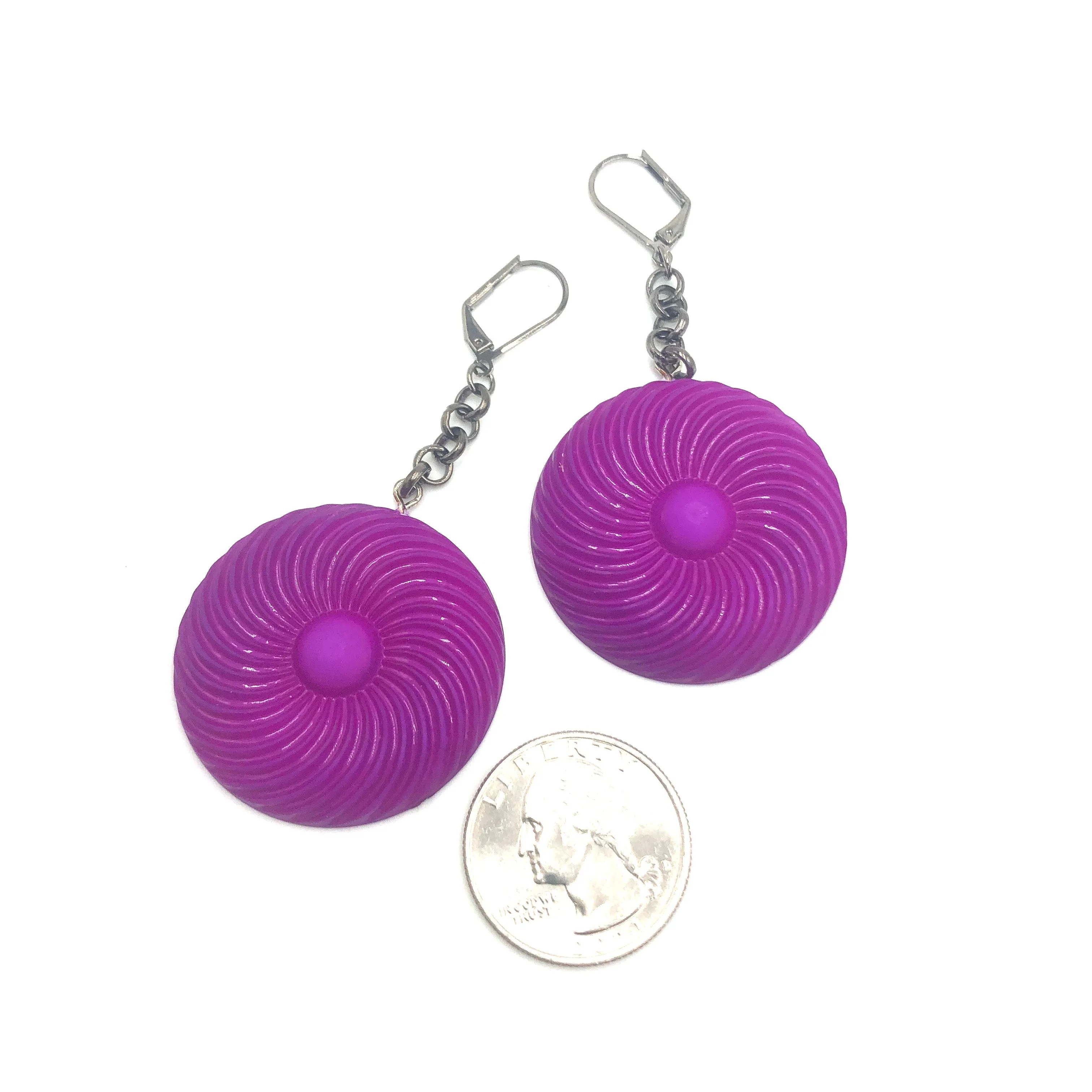 Violet Matte Pinwheel Earrings