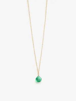 Wanderlust Life Gold Chain Pendant Necklace - Seafoam Green