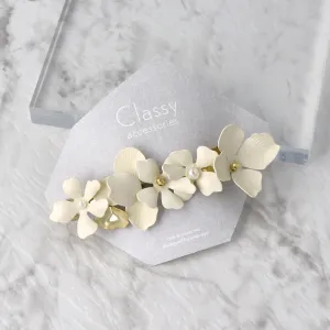 White Flower Non Slip Hair Barrette