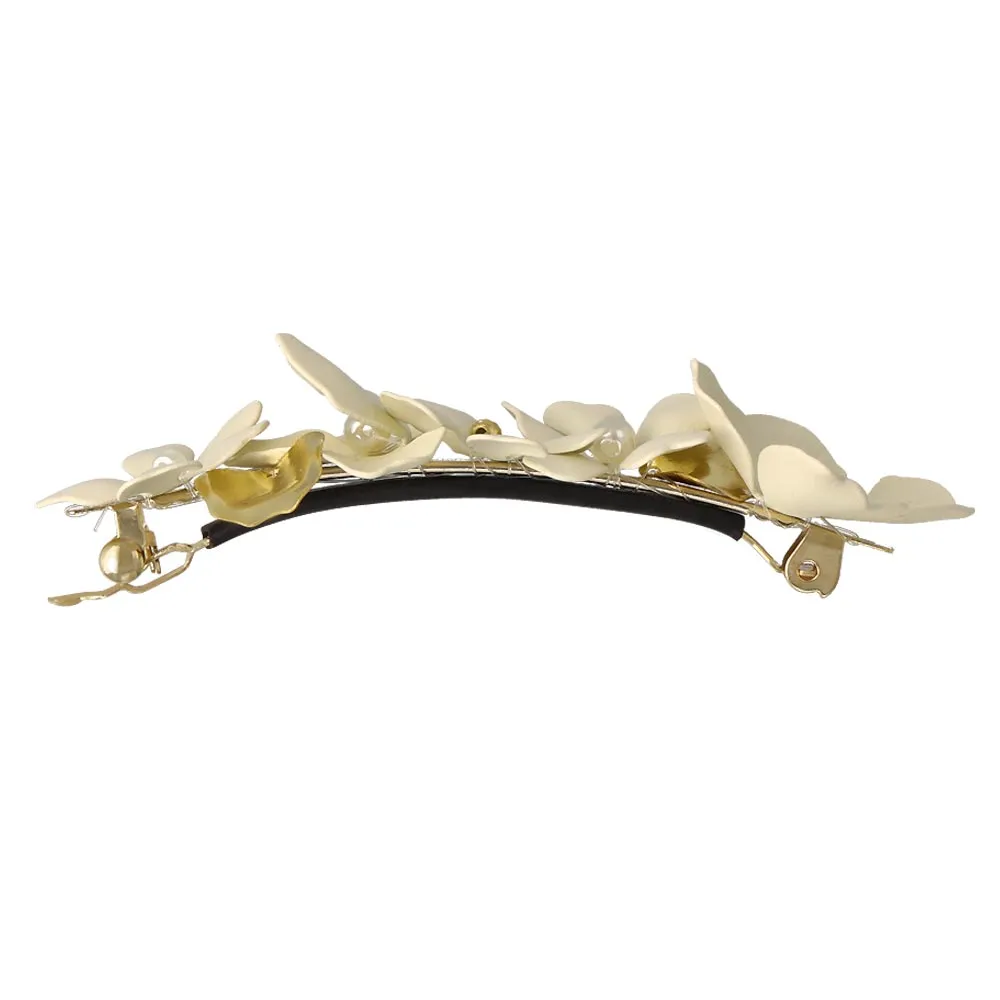 White Flower Non Slip Hair Barrette