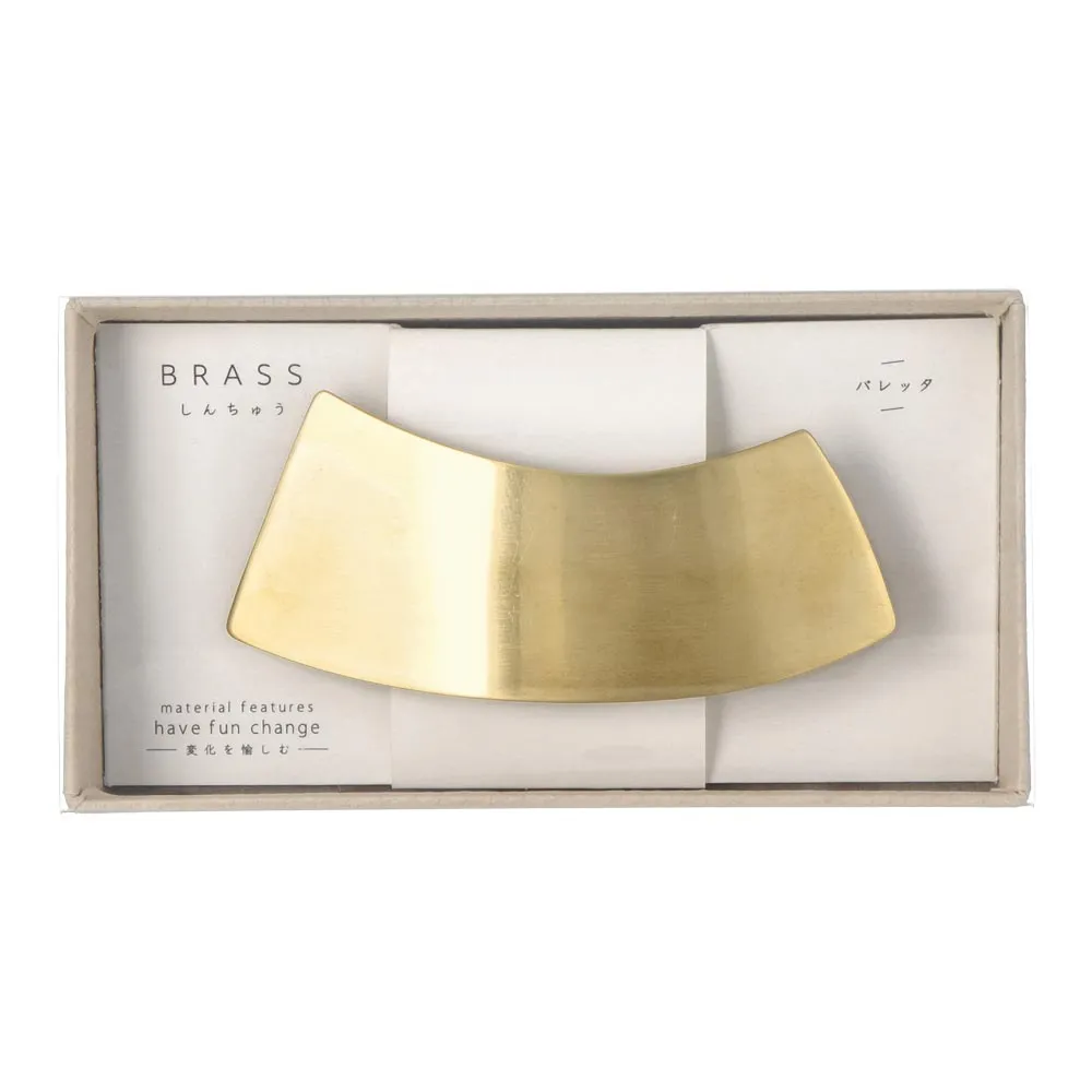 Wide Curve Brass Barrette