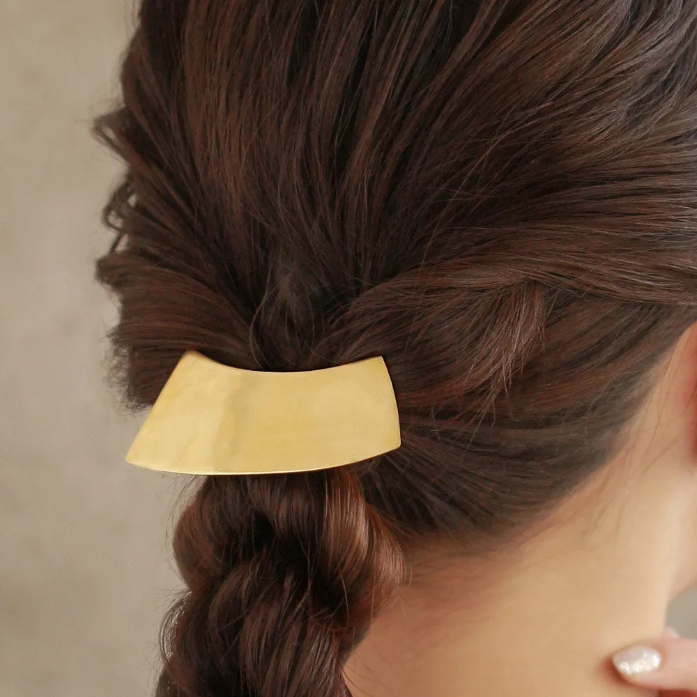 Wide Curve Brass Barrette