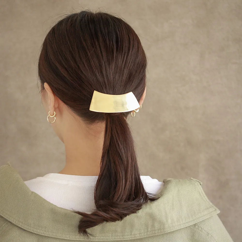 Wide Curve Brass Barrette