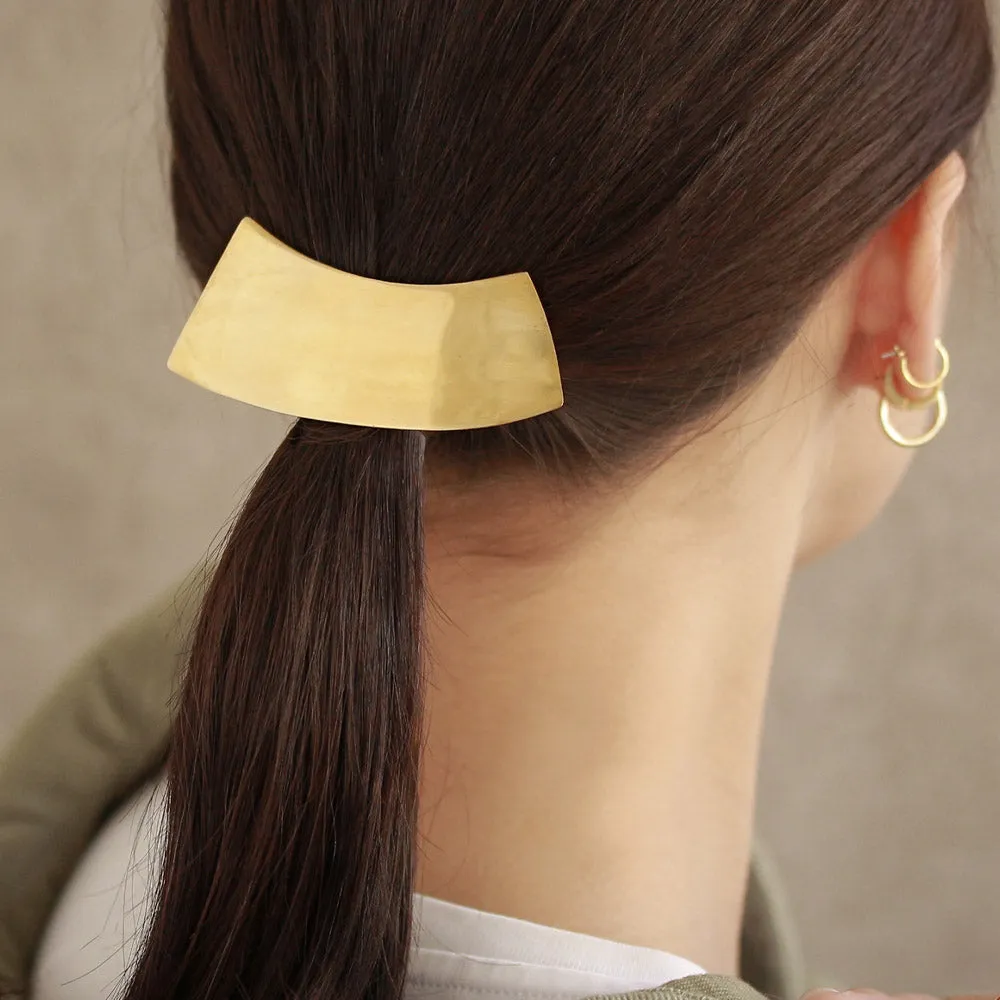 Wide Curve Brass Barrette